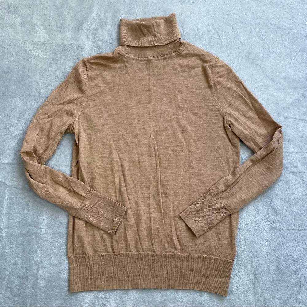 Gap Merino Wool Turtleneck Sweater Medium Womens Heathered Camel Tan